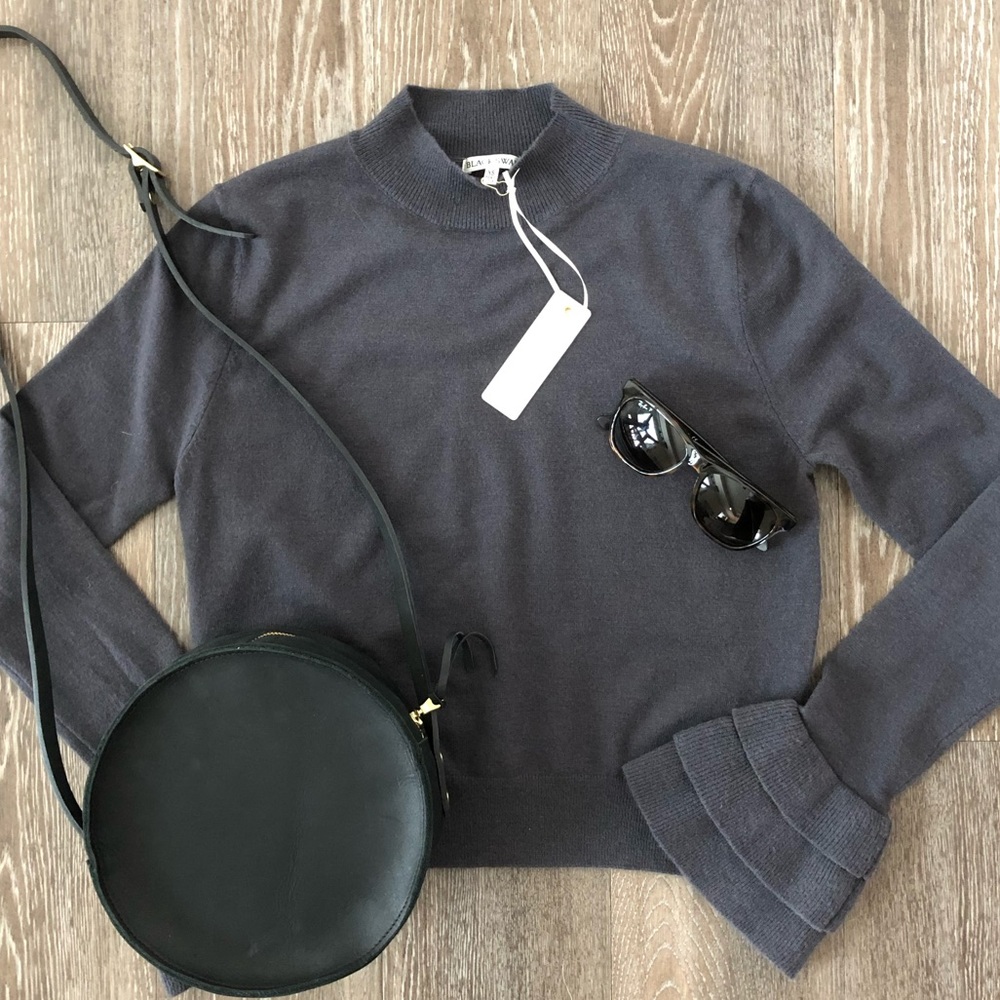 Black Swan Ruffle Sleeve Sweater